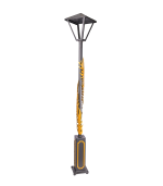 Lampadaire plume bicolore en métal